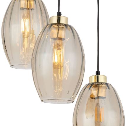LED-riippuvalaisin langalla SEBO 3xE27/15W/230V musta/savubeige