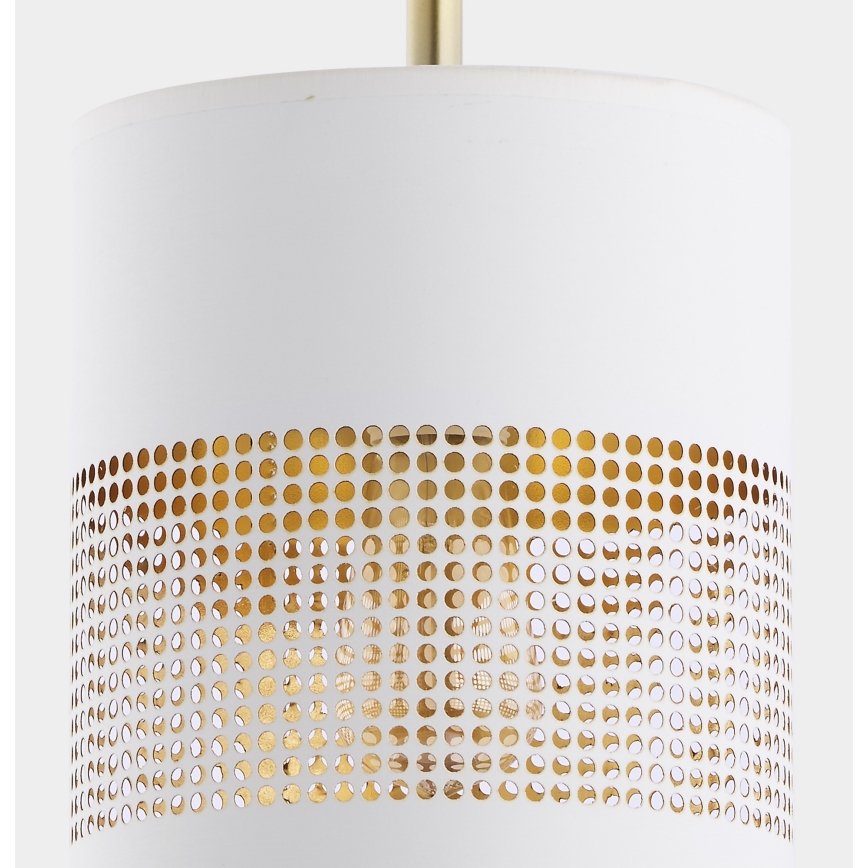 LED-riippuvalaisin lankaripustuksella BOGART 1xE27/15W/230V valkoinen/kulta