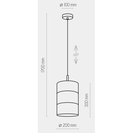 LED-riippuvalaisin lankaripustuksella BOGART 1xE27/15W/230V valkoinen/kulta