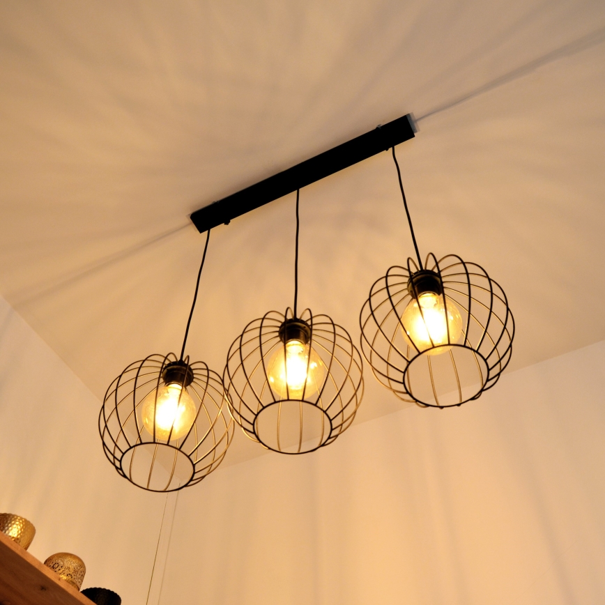 LED-riippuvalaisin köydellä MERCURE 3xE27/15W/230V