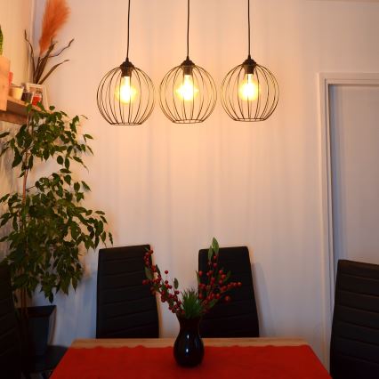 LED-riippuvalaisin köydellä MERCURE 3xE27/15W/230V