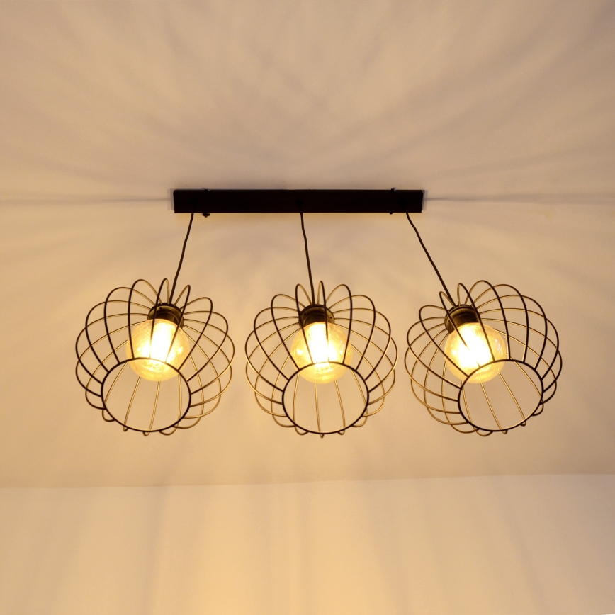 LED-riippuvalaisin köydellä MERCURE 3xE27/15W/230V