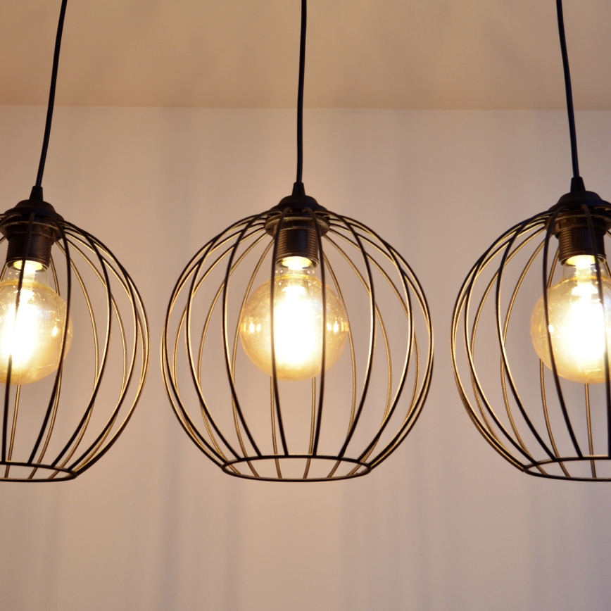 LED-riippuvalaisin köydellä MERCURE 3xE27/15W/230V