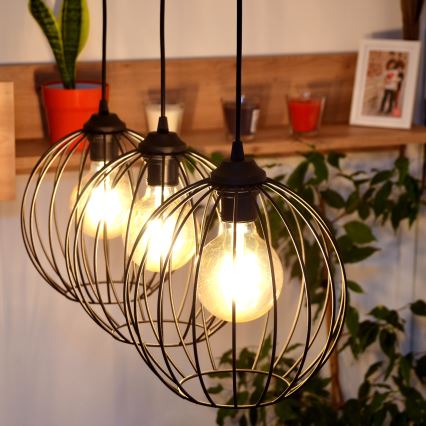 LED-riippuvalaisin köydellä MERCURE 3xE27/15W/230V