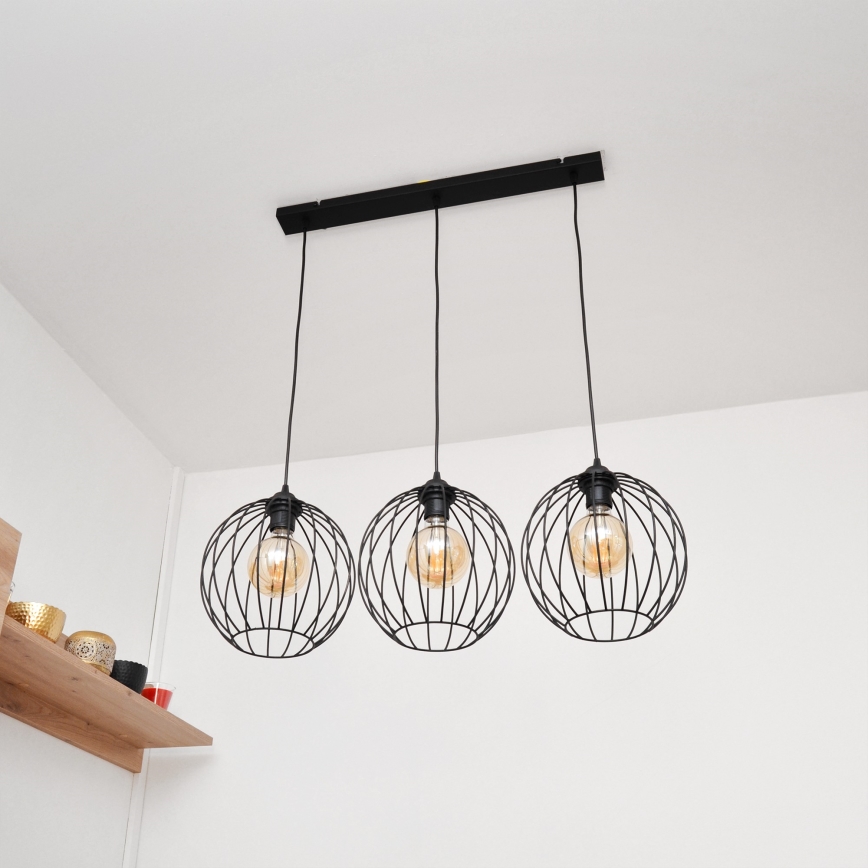 LED-riippuvalaisin köydellä MERCURE 3xE27/15W/230V