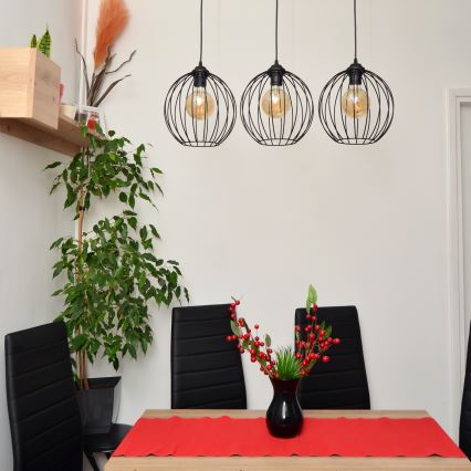 LED-riippuvalaisin köydellä MERCURE 3xE27/15W/230V