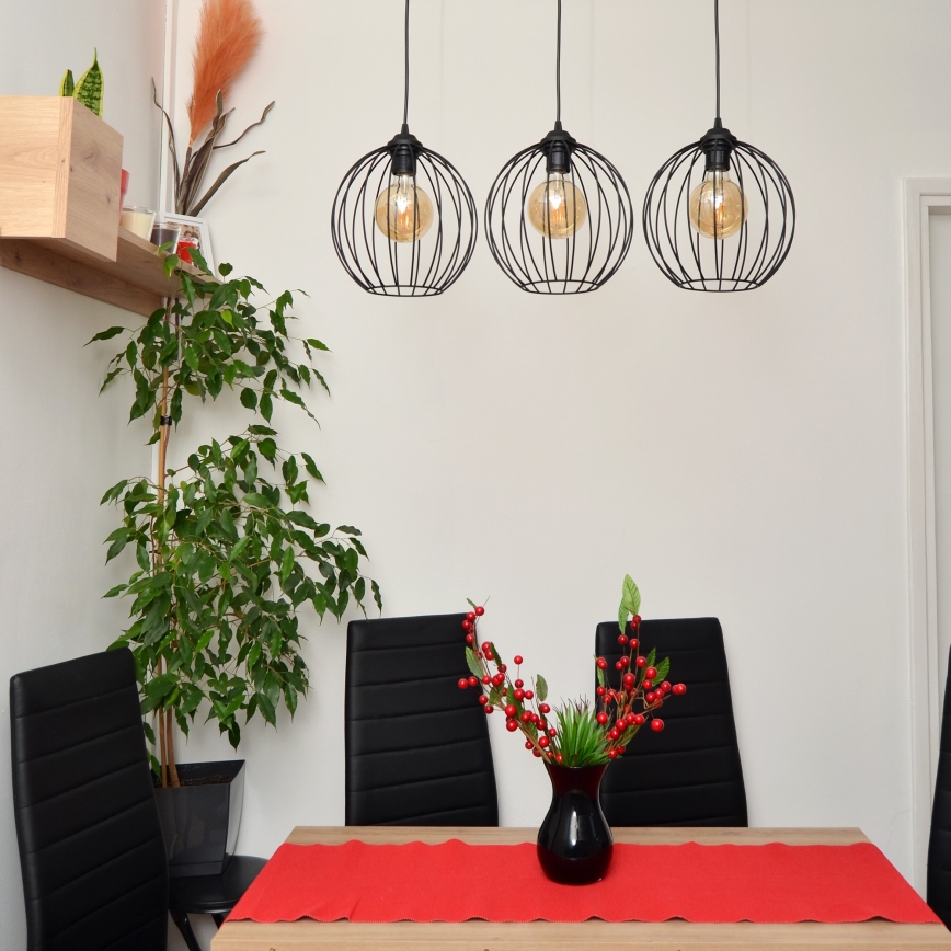 LED-riippuvalaisin köydellä MERCURE 3xE27/15W/230V