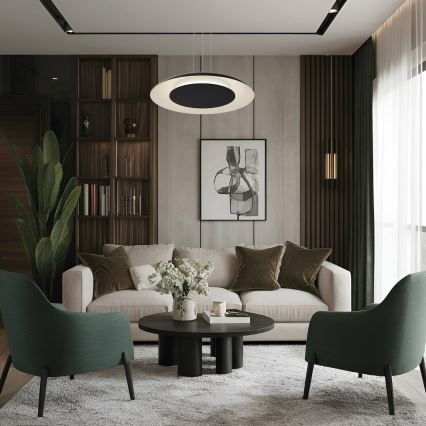 LED-riippuvalaisin PIATTINO vaijerilla LED/30W/230V 2700/3200/4000K halkaisija 40 cm musta