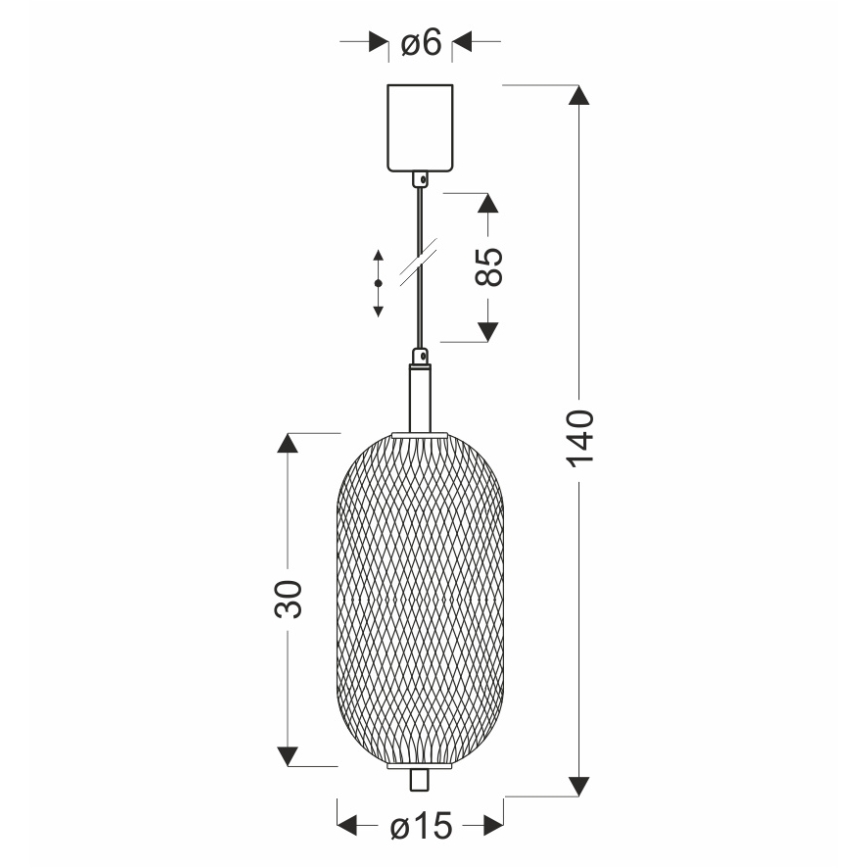 LED-riippuvalaisin PUMA LED/10W/230V pr. 15 cm musta