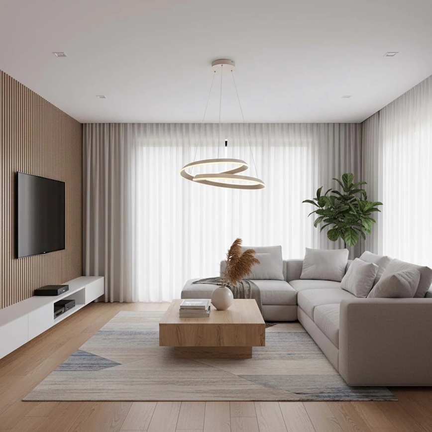 LED-riippuvalaisin ripustuskaapelilla CASHMERE LED/75W/230V, halkaisija 60 cm, valkoinen