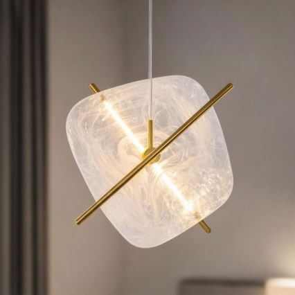 LED-riippuvalaisin ripustuslangalla RELAX LED/15W/230V kultainen/valkoinen