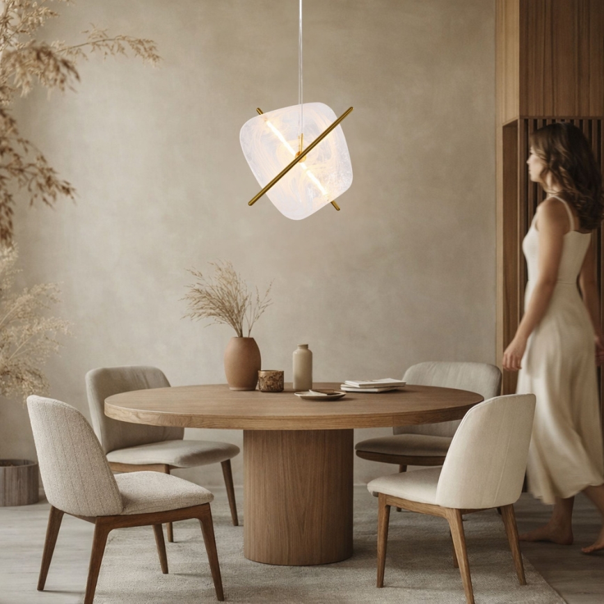 LED-riippuvalaisin ripustuslangalla RELAX LED/15W/230V kultainen/valkoinen