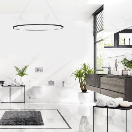 LED-riippuvalaisin SATURNO LED/65W/230V Ø 120 cm IP44 antrasiitti