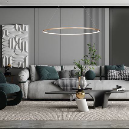 LED-riippuvalaisin SATURNO LED/65W/230V Ø 120 cm IP44 kulta