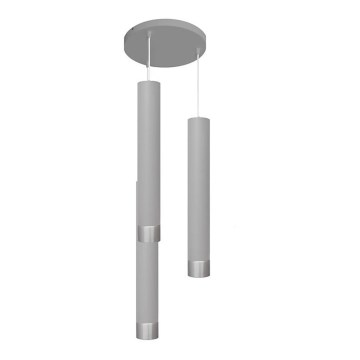 LED-riippuvalaisin TUBA 3xGU10/4,8W/230V harmaa/kiiltävä kromi