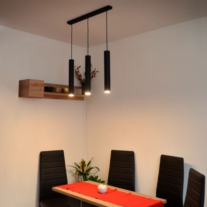 LED Riippuvalaisin TUBA 3xGU10/4,8W/230V musta