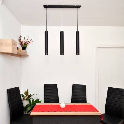 LED Riippuvalaisin TUBA 3xGU10/4,8W/230V musta