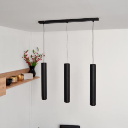 LED Riippuvalaisin TUBA 3xGU10/4,8W/230V musta