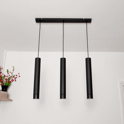 LED Riippuvalaisin TUBA 3xGU10/4,8W/230V musta