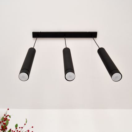 LED Riippuvalaisin TUBA 3xGU10/4,8W/230V musta