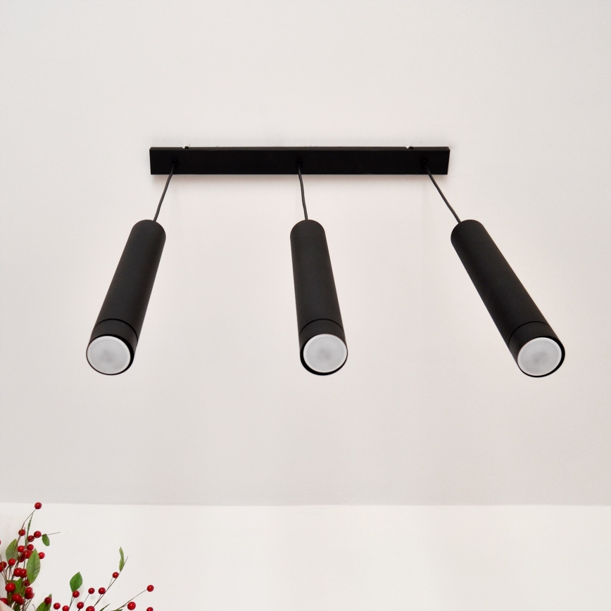 LED Riippuvalaisin TUBA 3xGU10/4,8W/230V musta