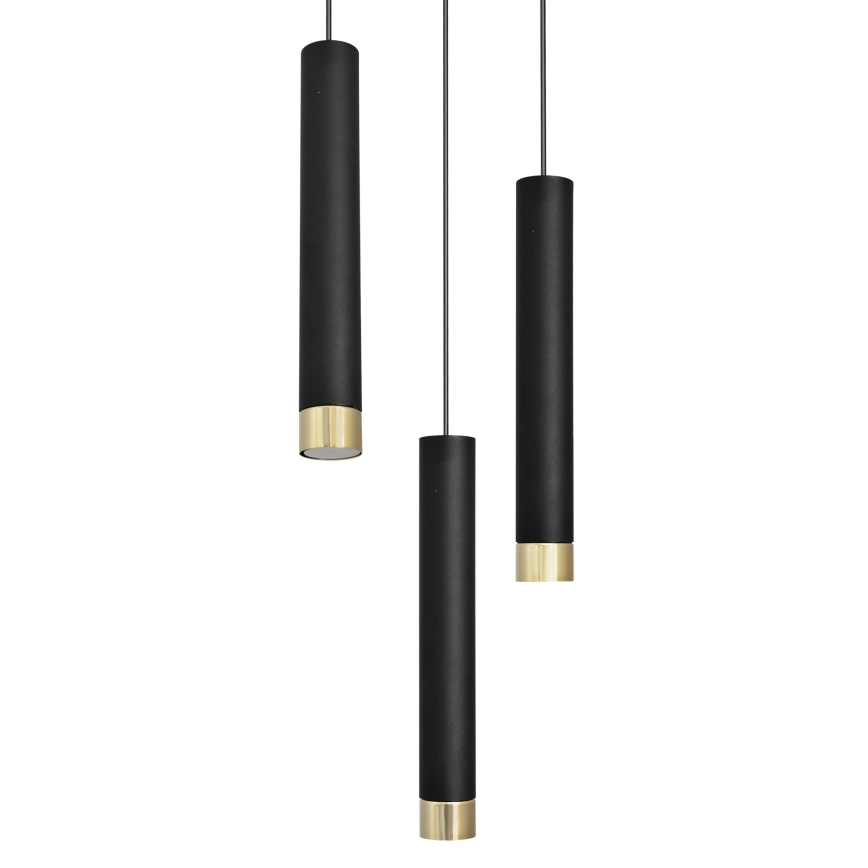 LED Riippuvalaisin TUBA 3xGU10/6,5W/230V musta/kulta