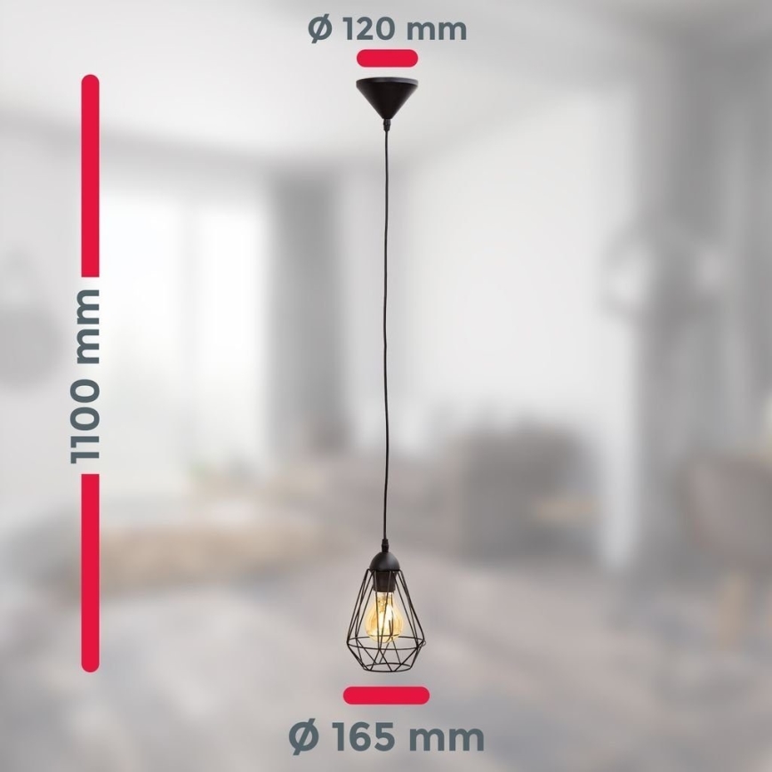 LED-riippuvalaisin vaijerilla 1xE27/6,5W/230V 2500K musta