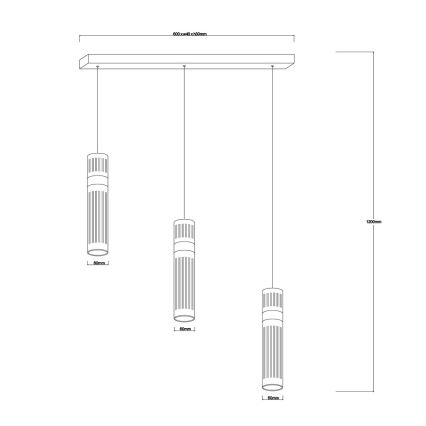 LED-riippuvalaisin vaijerilla AMBIENTE 3xLED/6W/230V 3000/4000/6000K kiiltävä kromi