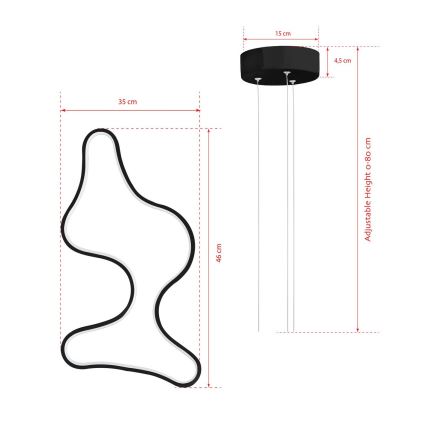 LED-riippuvalaisin vaijerilla ARTISAN LED/36W/230V 4000K musta