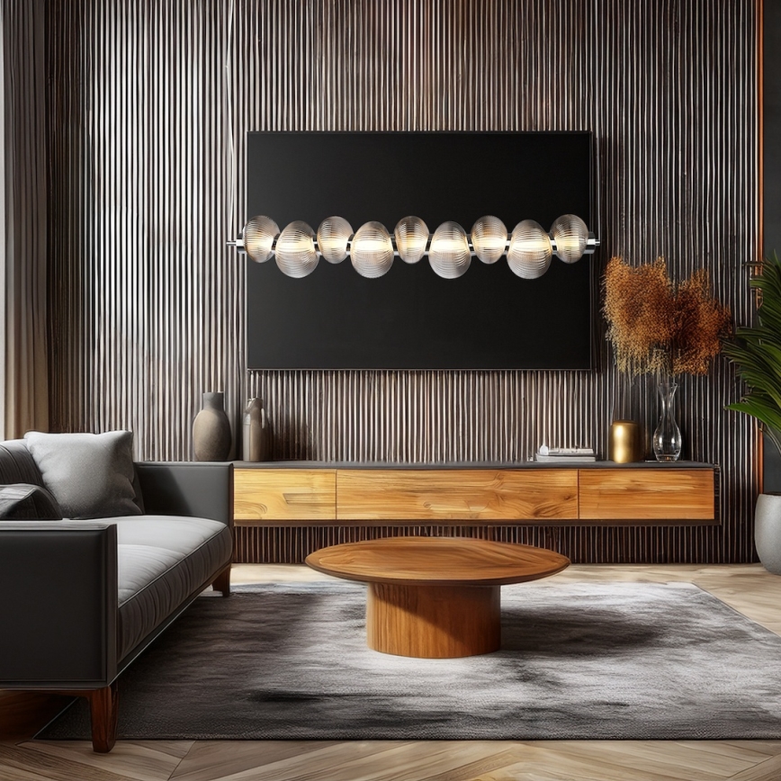 LED-riippuvalaisin vaijerilla BOLLA LED/32W/230V kiiltävä kromi/savunharmaa