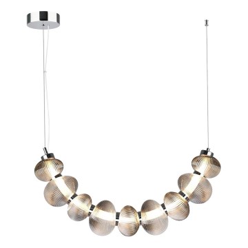LED-riippuvalaisin vaijerilla BOLLA LED/36W/230V kiiltävä kromi/savunharmaa
