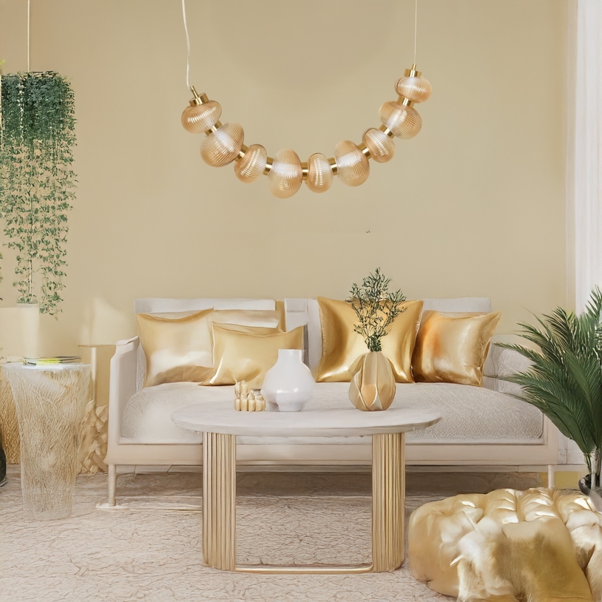 LED-riippuvalaisin vaijerilla BOLLA LED/36W/230V kulta/savunbeige