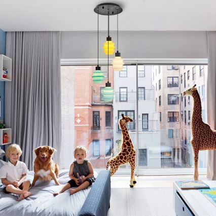 LED-riippuvalaisin vaijerilla CACTUS LED/12W/230V 3000K vihreä/keltainen/valkoinen