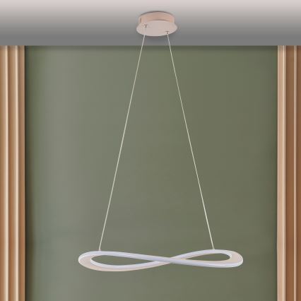 LED-riippuvalaisin vaijerilla CASHMERE LED/40W/230V, halkaisija 59,5 cm, beige