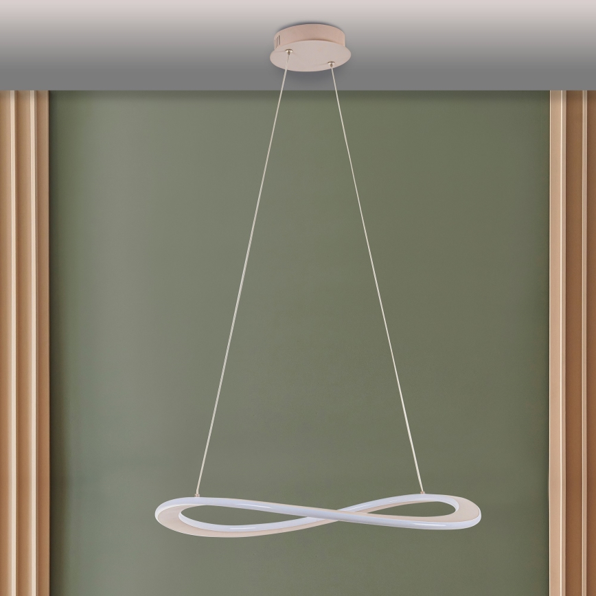 LED-riippuvalaisin vaijerilla CASHMERE LED/40W/230V, halkaisija 59,5 cm, beige