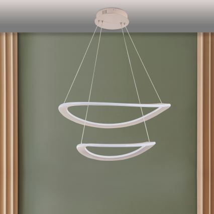 LED-riippuvalaisin vaijerilla CASHMERE LED/75W/230V Ø 59,5 beige