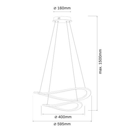 LED-riippuvalaisin vaijerilla CASHMERE LED/75W/230V Ø 59,5 beige