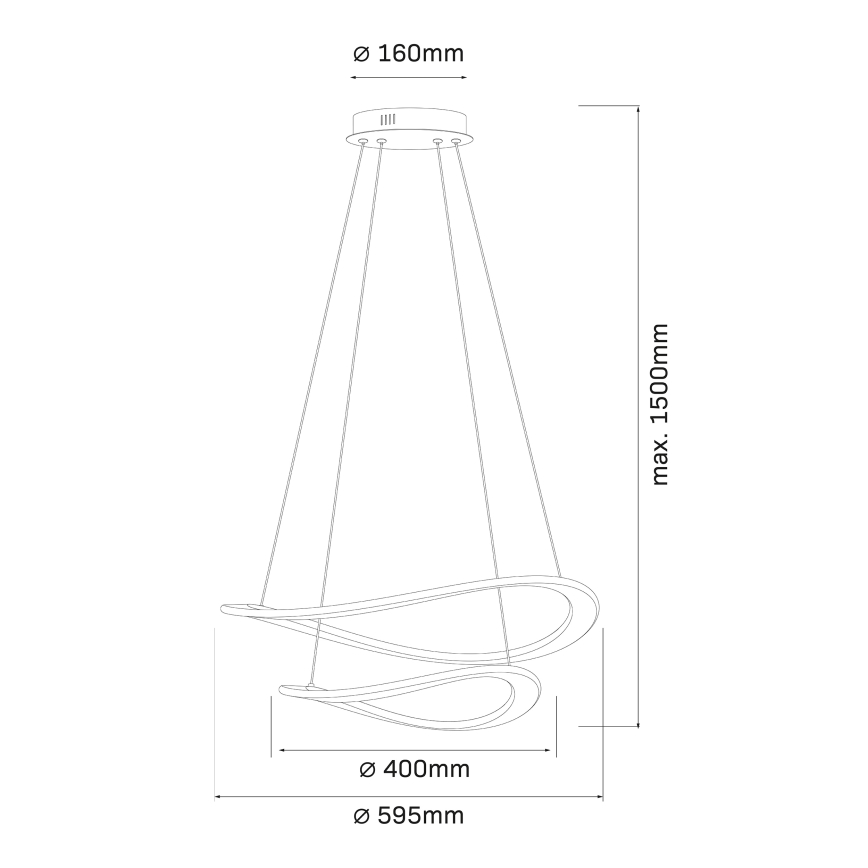 LED-riippuvalaisin vaijerilla CASHMERE LED/75W/230V Ø 59,5 beige