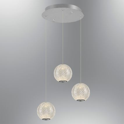 LED-riippuvalaisin vaijerilla CREMONA 3xLED/5W/230V 3000K mattakromi