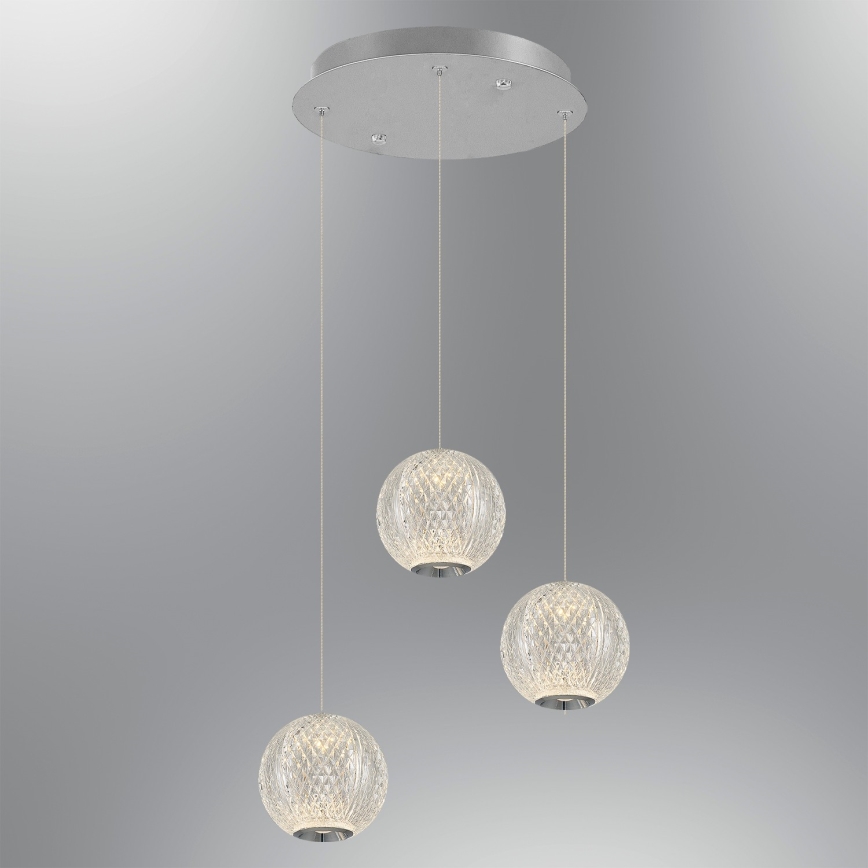 LED-riippuvalaisin vaijerilla CREMONA 3xLED/5W/230V 3000K mattakromi