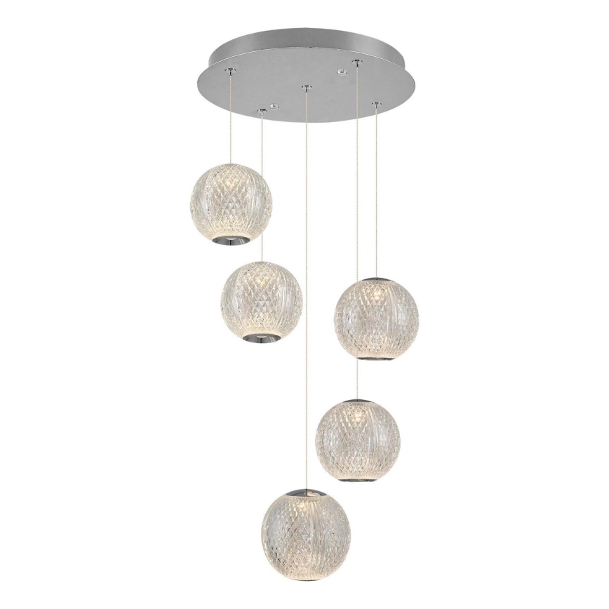 LED-riippuvalaisin vaijerilla CREMONA 5xLED/5W/230V 3000K mattakromi