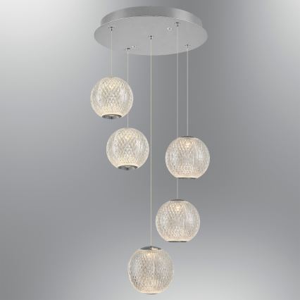 LED-riippuvalaisin vaijerilla CREMONA 5xLED/5W/230V 3000K mattakromi