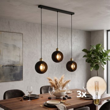 LED-riippuvalaisin vaijerilla CUBUS 3xE27/60W/230V