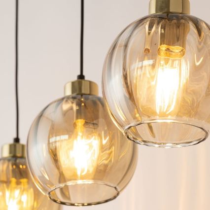 LED-riippuvalaisin vaijerilla DEVI 3xE27/15W/230V musta/savunbeige