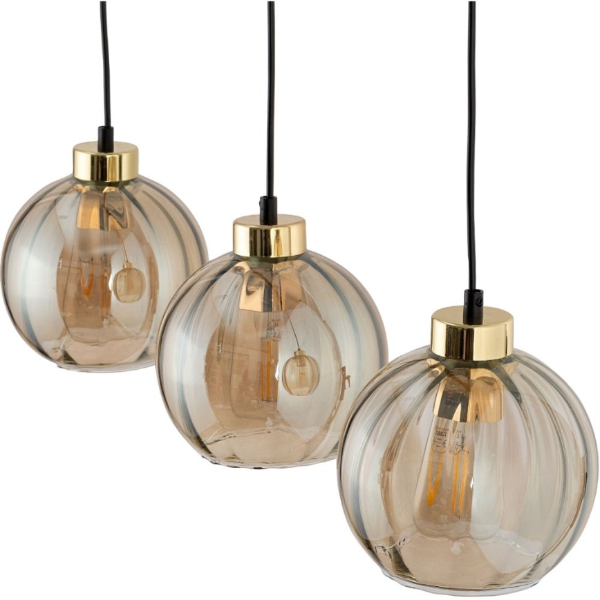 LED-riippuvalaisin vaijerilla DEVI 3xE27/15W/230V musta/savunbeige