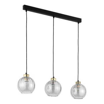 LED-riippuvalaisin vaijerilla DEVI 3xE27/15W/230V musta/savunvärinen
