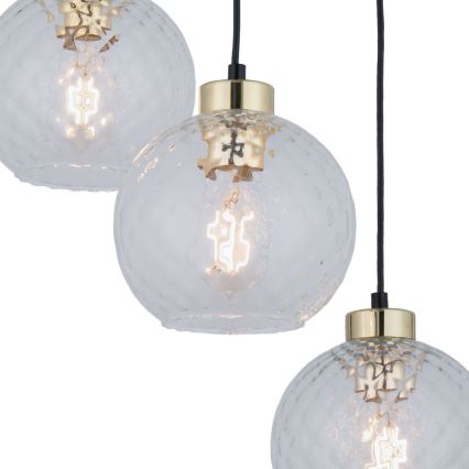 LED-riippuvalaisin vaijerilla DEVON 3xE27/15W/230V musta/kirkas
