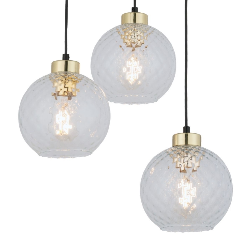LED-riippuvalaisin vaijerilla DEVON 3xE27/15W/230V musta/kirkas