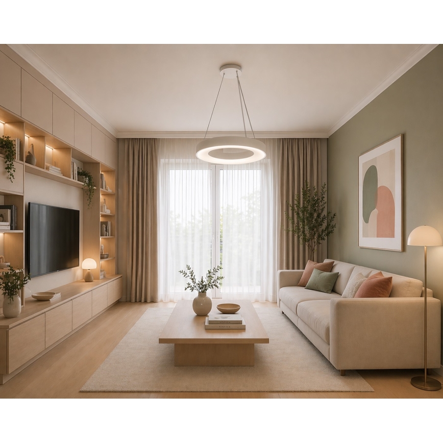LED-riippuvalaisin vaijerilla DRAX LED/32W/230V 4000K, halkaisija 38 cm, valkoinen