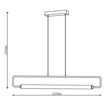LED-riippuvalaisin vaijerilla FELICJA LED/30W/230V 4000K musta